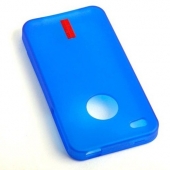 Силиконовый чехол для iPhone 4/4S TPU - голубой