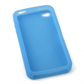 Силиконовый чехол для iPhone 4/4S - голубой