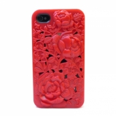 Чехол накладка SwitchEasy Blossom с розами для iPhone 4/4S (красный)