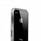 Металлический чехол для iPhone 4/4S в стиле бампера (серебристый)