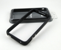 Силиконовый чехол бампер для iPhone 4. Bumper OEM c кнопками (черный)