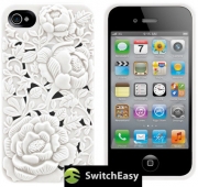 Чехол-накладка "SwitchEasy Avant-garde Blossom" с розами для iPhone 4/4S (белый)
