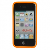 Гелевый чехол для iPhone 4/4S TPU оранжевый