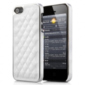 Чехол Diamond для iPhone 5 / 5S с кожаной накладкой (белый)