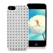 Чехол с клетчатым узором Checkered для iPhone 5 / 5S (гелевый, белый)