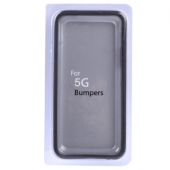 Чехол бампер для iPhone 5 / 5S (черно-прозрачный)