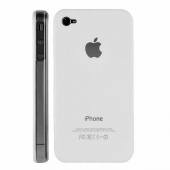Чехол-накладка для iPhone 4 / 4S (белого цвета с логотипом Apple)