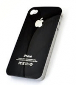 Чехол-накладка для iPhone 4 / 4S (черного цвета с логотипом Apple)