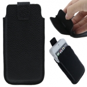 Чехол-карман для iPhone 5 / 5S (черный, с ремешком) premium