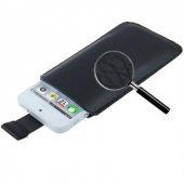 Чехол-карман для iPhone 5 / 5S (кожаный, черный) Litchi