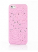 Чехол-накладка для iPhone 5 / 5S Blossom (с розами, розовый)