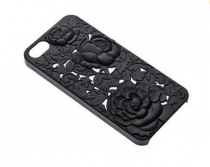 Чехол-накладка для iPhone 5 / 5S Blossom (с розами, черный)