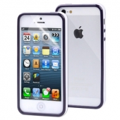 Чехол-бампер для iPhone 5 / 5S (черно-белый, с гелевой подкладкой и пленкой для экрана) SGP NEO HYBRID EX Series Ultra Slim